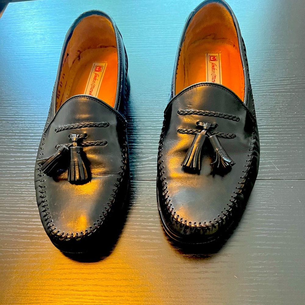 Black Leather Tassel Loafers